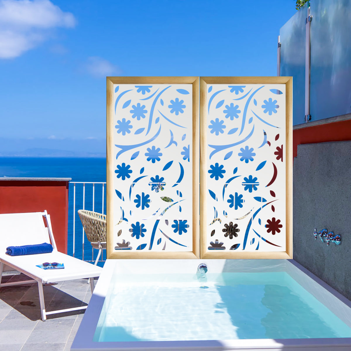 AUTUMN - Moduli Decorativi in Legno e PVC Misura: 47x94 cm, Colore: bianco