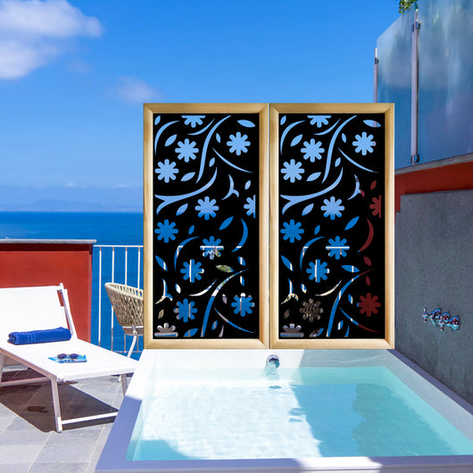 AUTUMN - Moduli Decorativi in Legno e PVC Misura: 73x148 cm, Colore: nero