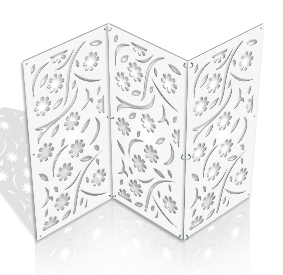 AUTUMN - Pannello in PVC traforato - Parasole Colore: bianco, Misura: 73x148 cm