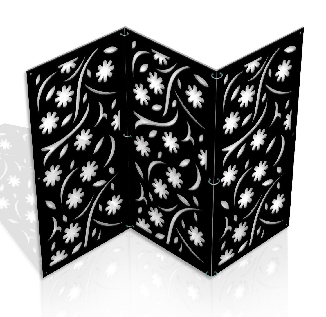 AUTUMN - Pannello in PVC traforato - Parasole Misura: 47x94 cm, Colore: nero