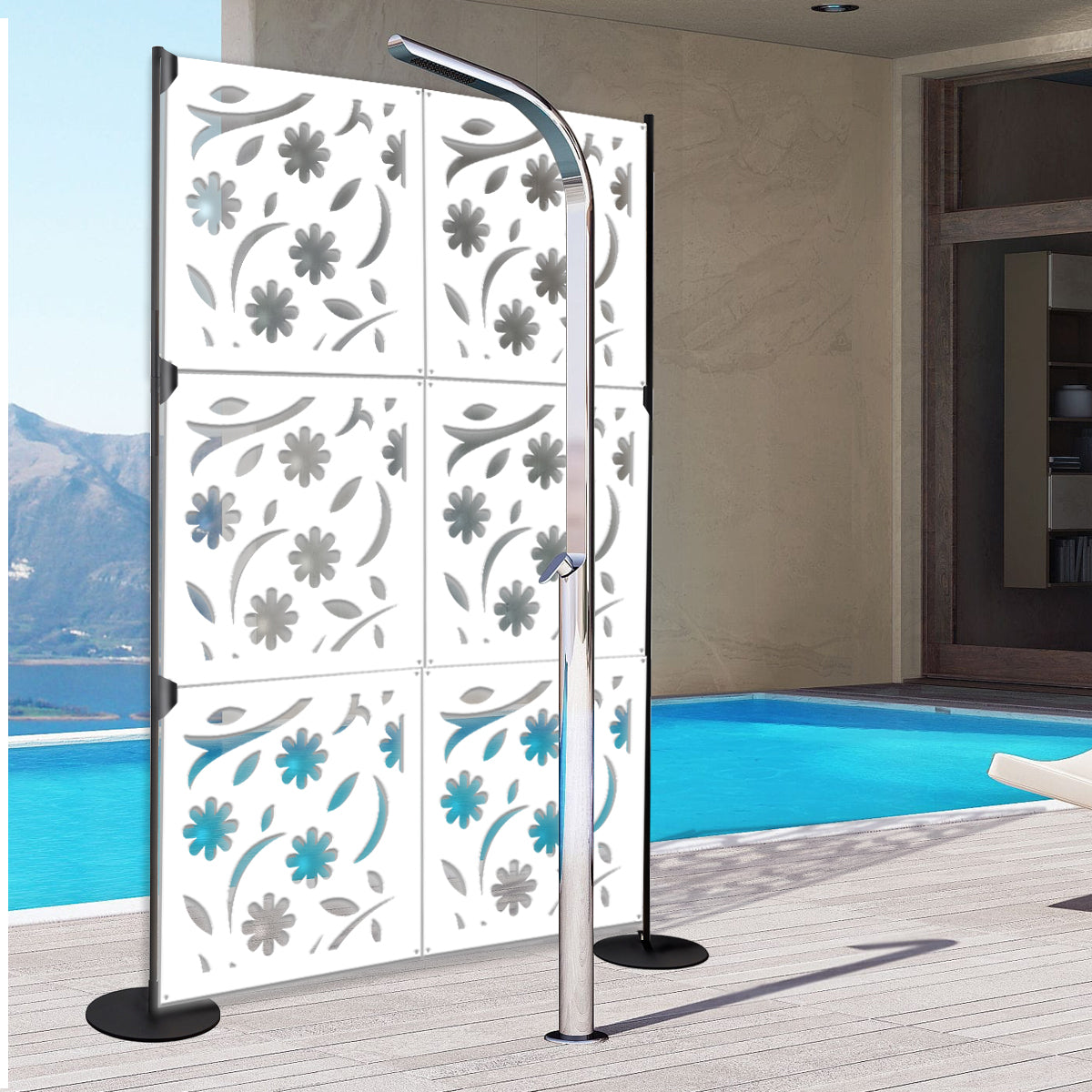 AUTUMN - Pannello in PVC traforato - Parasole Misura: 48x48 cm, Colore: bianco