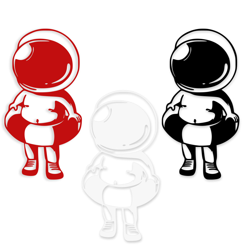 BABY ASTRONAUTA - Adesivo murale wall sticker in vinile 55x108 cm Colore: nero
