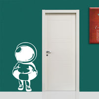 BABY ASTRONAUTA - Adesivo murale wall sticker in vinile 55x108 cm Colore: bianco