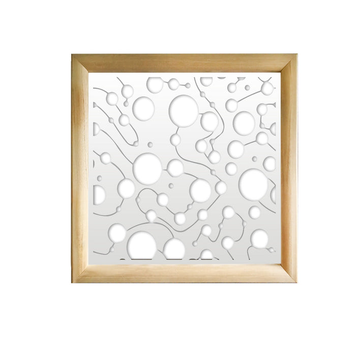 BAKTERIA - Moduli Decorativi in Legno e PVC Misura: 73x73 cm, Colore: bianco