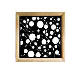 BAKTERIA - Moduli Decorativi in Legno e PVC Misura: 73x73 cm, Colore: nero