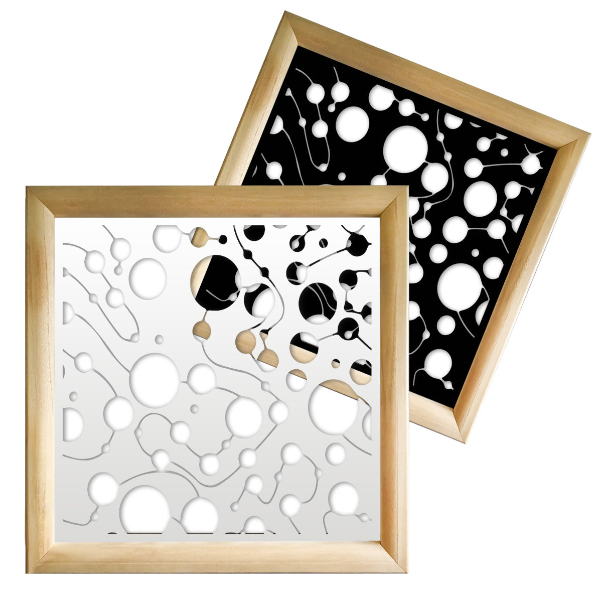 BAKTERIA - Moduli Decorativi in Legno e PVC Misura: 73x73 cm, Colore: bianco