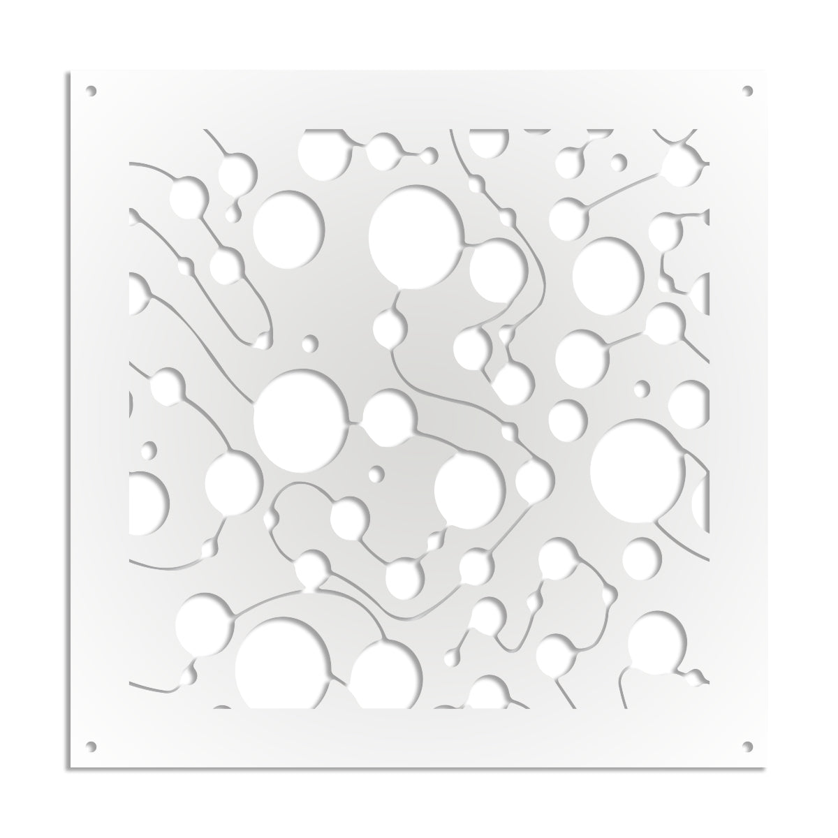 BAKTERIA- Pannello in PVC traforato - Parasole Colore: bianco, Misura: 73x73 cm