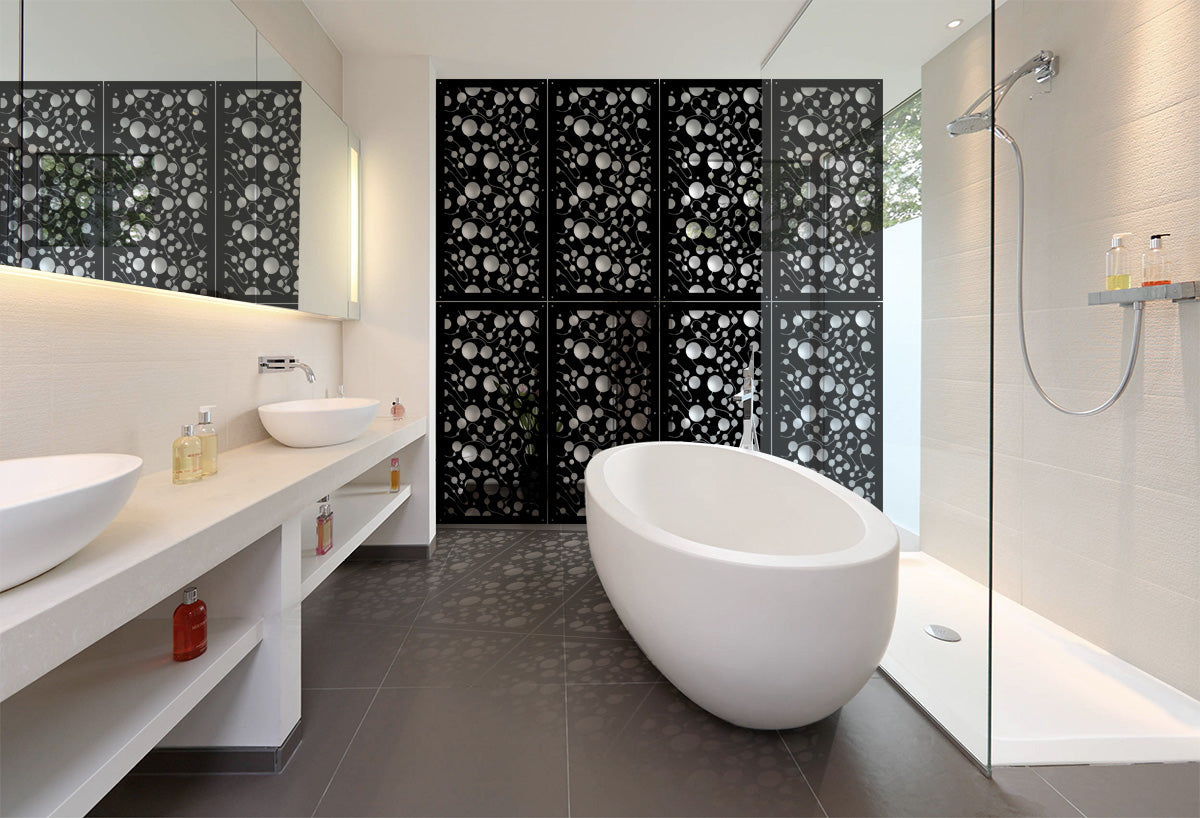 BAKTERIA- Pannello in PVC traforato - Parasole Misura: 73x148 cm, Colore: nero