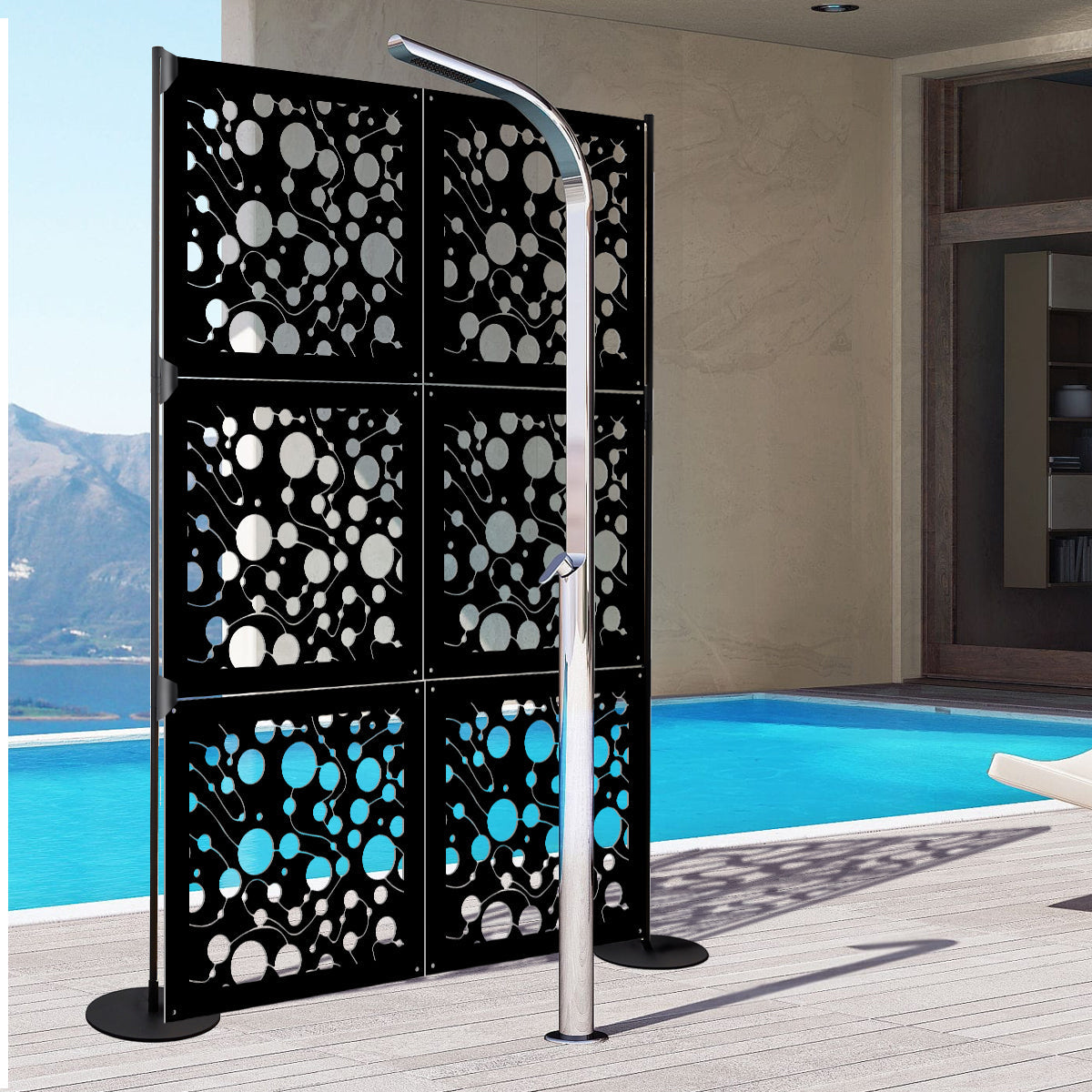 BAKTERIA- Pannello in PVC traforato - Parasole Colore: nero, Misura: 73x73 cm