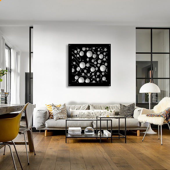 BAKTERIA- Pannello in PVC traforato - Parasole Colore: nero, Misura: 73x73 cm