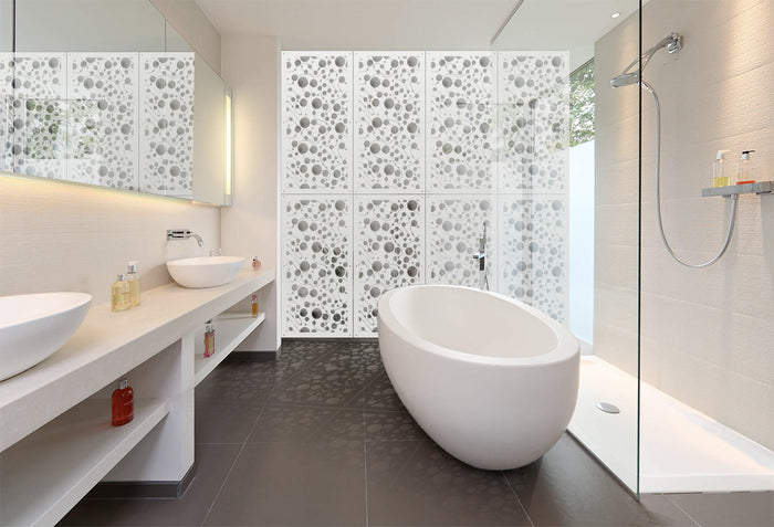 BAKTERIA- Pannello in PVC traforato - Parasole Misura: 98x198 cm, Colore: bianco