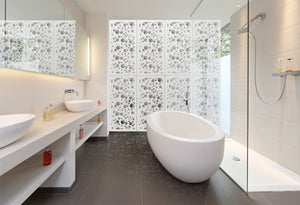 BAKTERIA- Pannello in PVC traforato - Parasole Misura: 73x148 cm, Colore: bianco