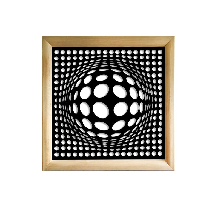 BALLS - Moduli Decorativi in Legno e PVC Misura: 48x48 cm, Colore: nero