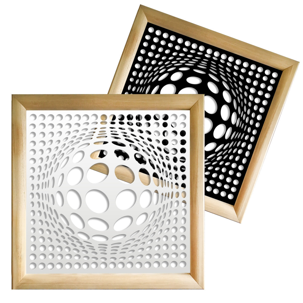 BALLS - Moduli Decorativi in Legno e PVC Misura: 48x48 cm, Colore: nero