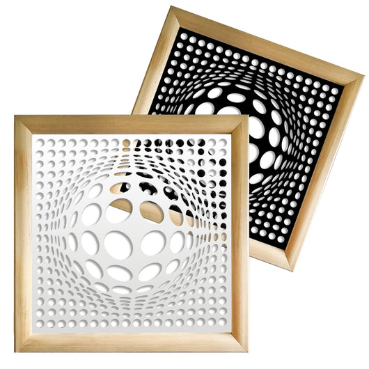 BALLS - Moduli Decorativi in Legno e PVC Colore: nero, Misura: 98x98 cm