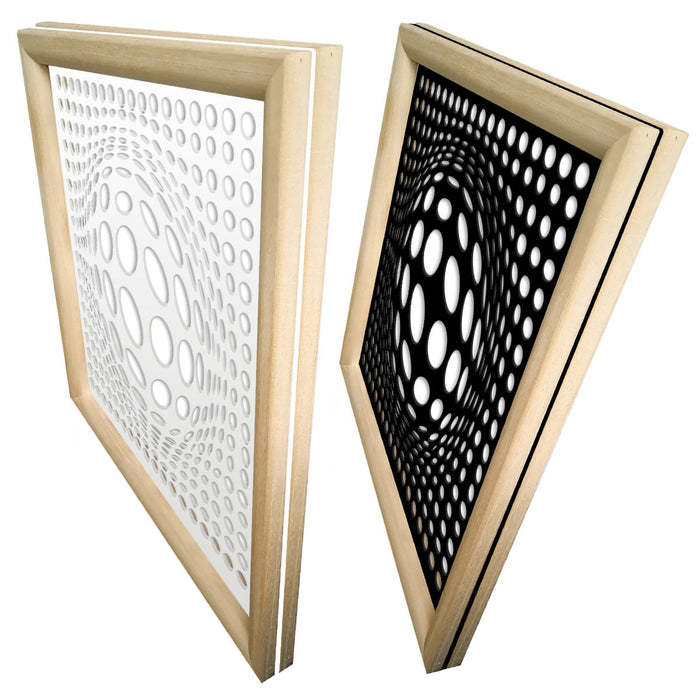 BALLS - Moduli Decorativi in Legno e PVC Misura: 48x48 cm, Colore: nero