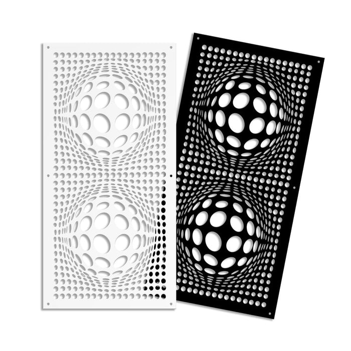 BALLS - Pannello in PVC traforato - Parasole Misura: 73x148 cm, Colore: bianco