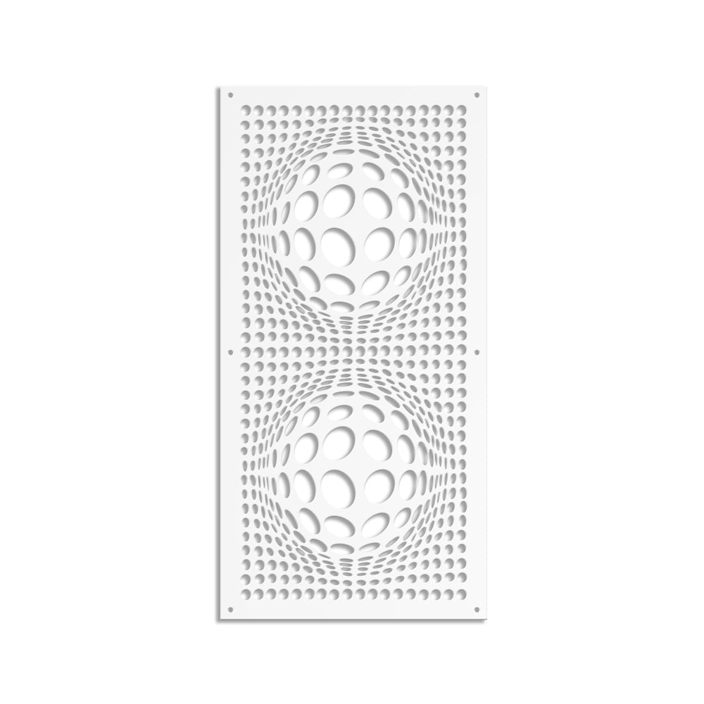 BALLS - Pannello in PVC traforato - Parasole Misura: 73x148 cm, Colore: bianco