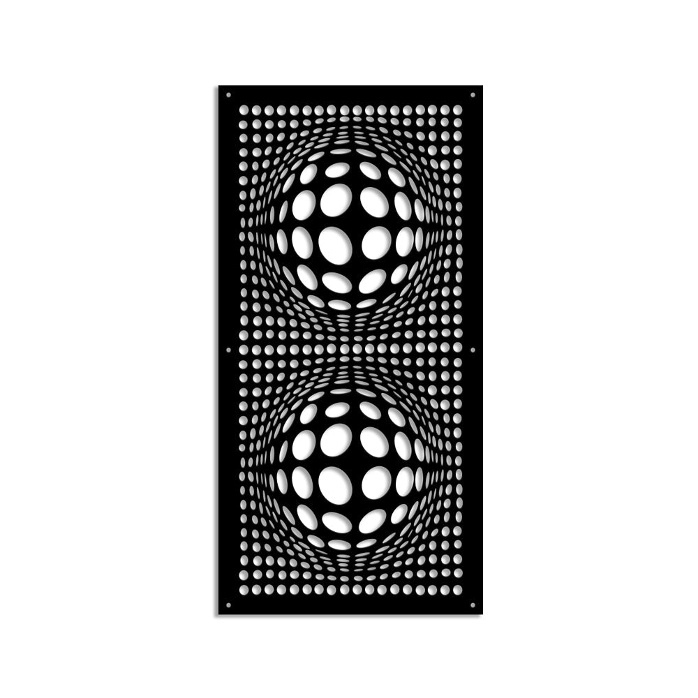 BALLS - Pannello in PVC traforato - Parasole Colore: nero, Misura: 47x94 cm