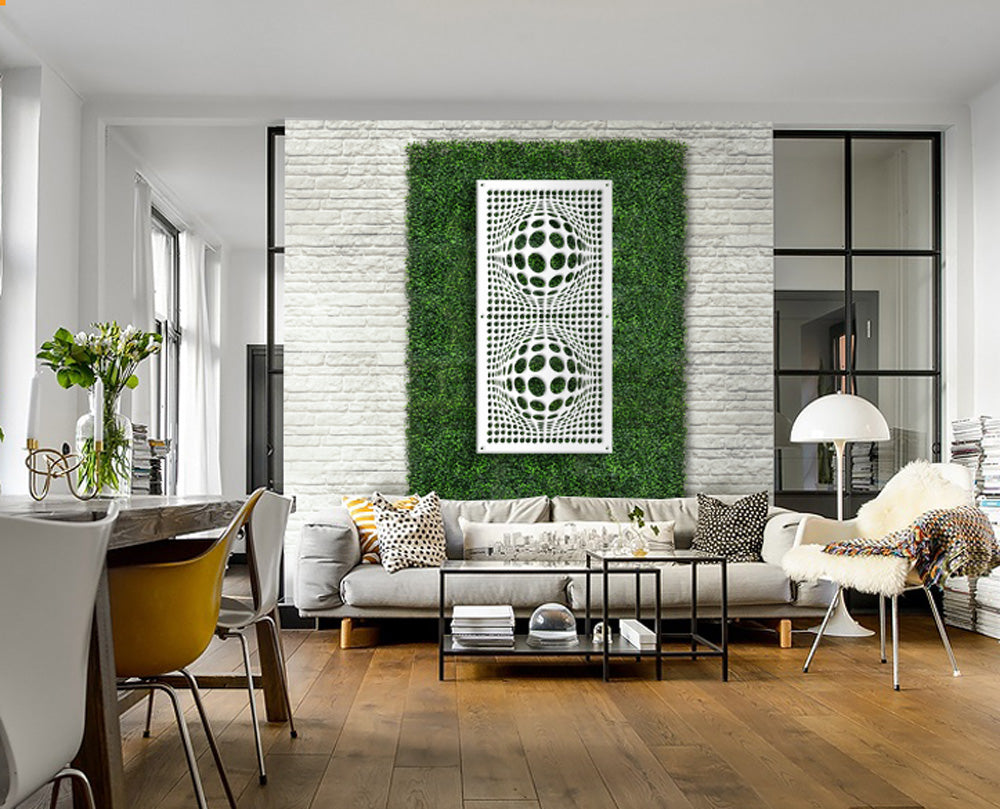 BALLS - Pannello in PVC traforato - Parasole Colore: bianco, Misura: 98x198 cm