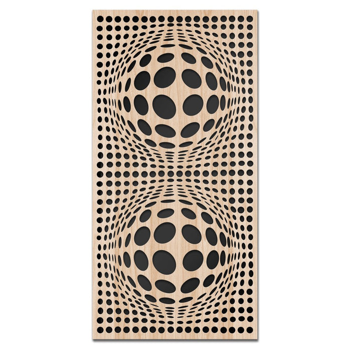 BALLS - Quadro arredo LASERCUT composito Legno e PVC Misura: 50x100 cm