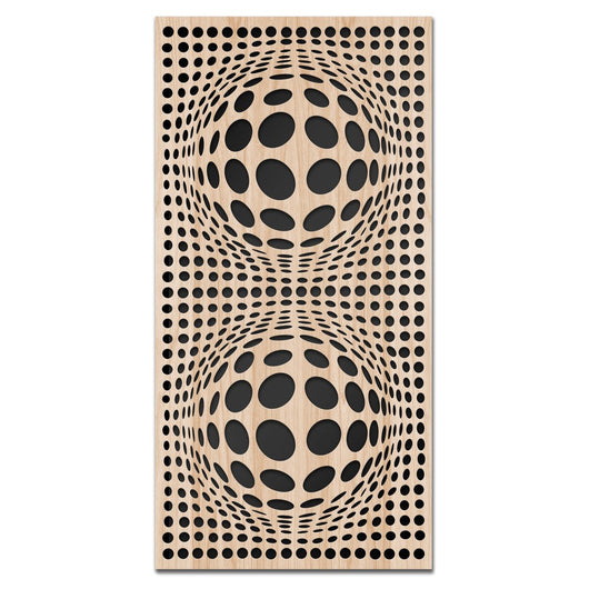 BALLS - Quadro arredo LASERCUT composito Legno e PVC Misura: 70x140 cm