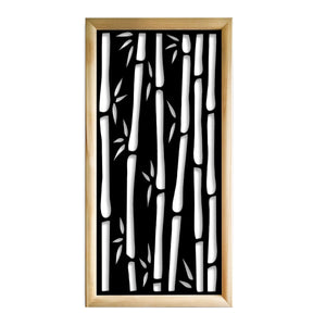BAMBU - Moduli Decorativi in Legno e PVC Misura: 73x148 cm, Colore: nero