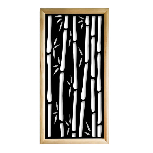 BAMBU - Moduli Decorativi in Legno e PVC Misura: 73x148 cm, Colore: nero