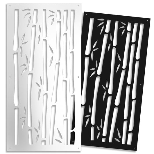 BAMBU - Pannello in PVC traforato - Parasole Colore: nero, Misura: 47x94 cm