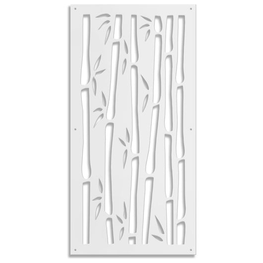 BAMBU - Pannello in PVC traforato - Parasole Misura: 47x94 cm, Colore: bianco