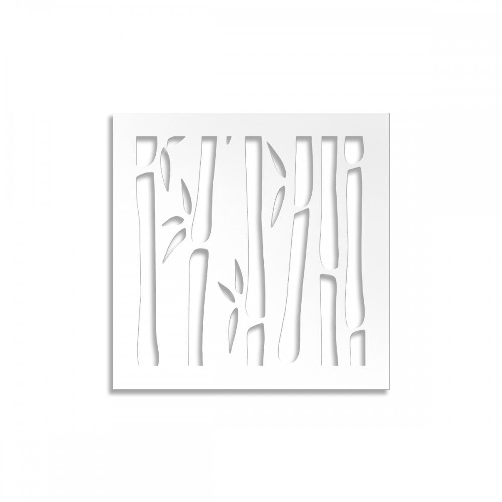 BAMBU - Pannello in PVC traforato - Parasole Misura: 98x98 cm, Colore: bianco