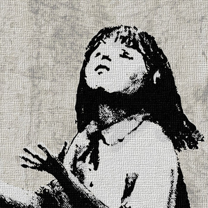 BANKSY - NO BALL GAMES - Quadro Canvas su telaio in legno Misura: 130x130 cm