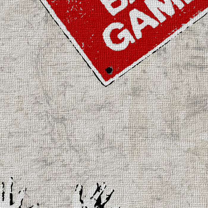 BANKSY - NO BALL GAMES - Quadro Canvas su telaio in legno Misura: 100x100 cm