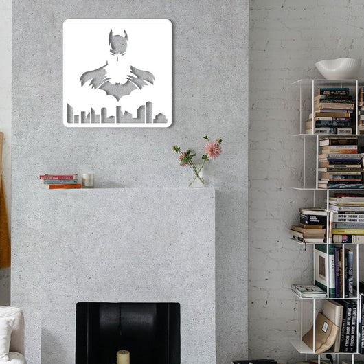 Batman - Quadro moderno in pvc solido 48 x 48cm Colore: bianco