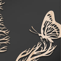 BATTERFLY - Quadro arredo LASERCUT composito Legno e PVC Misura: 40x40 cm
