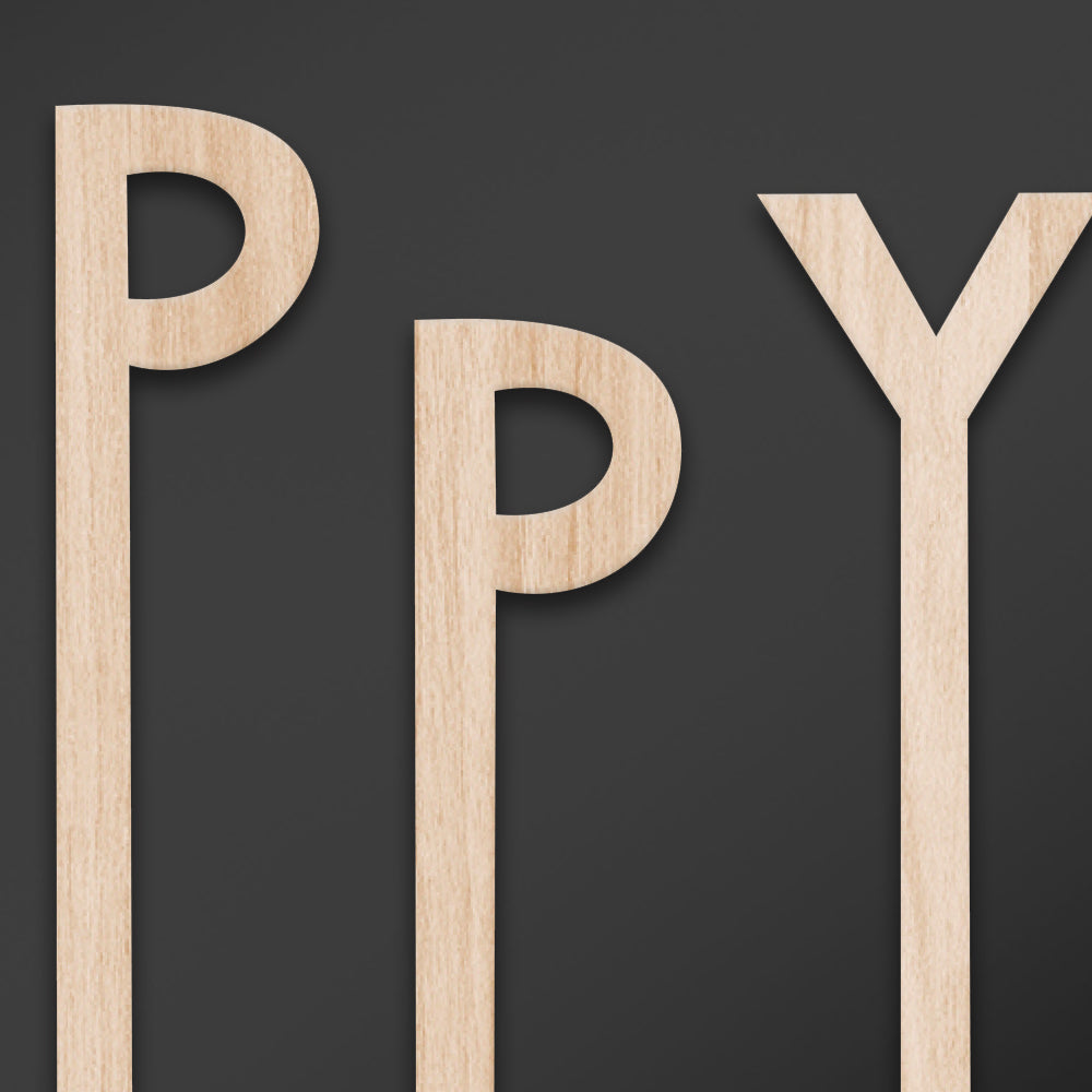 BE HAPPY - Quadro arredo LASERCUT composito Legno e PVC Misura: 60x60 cm