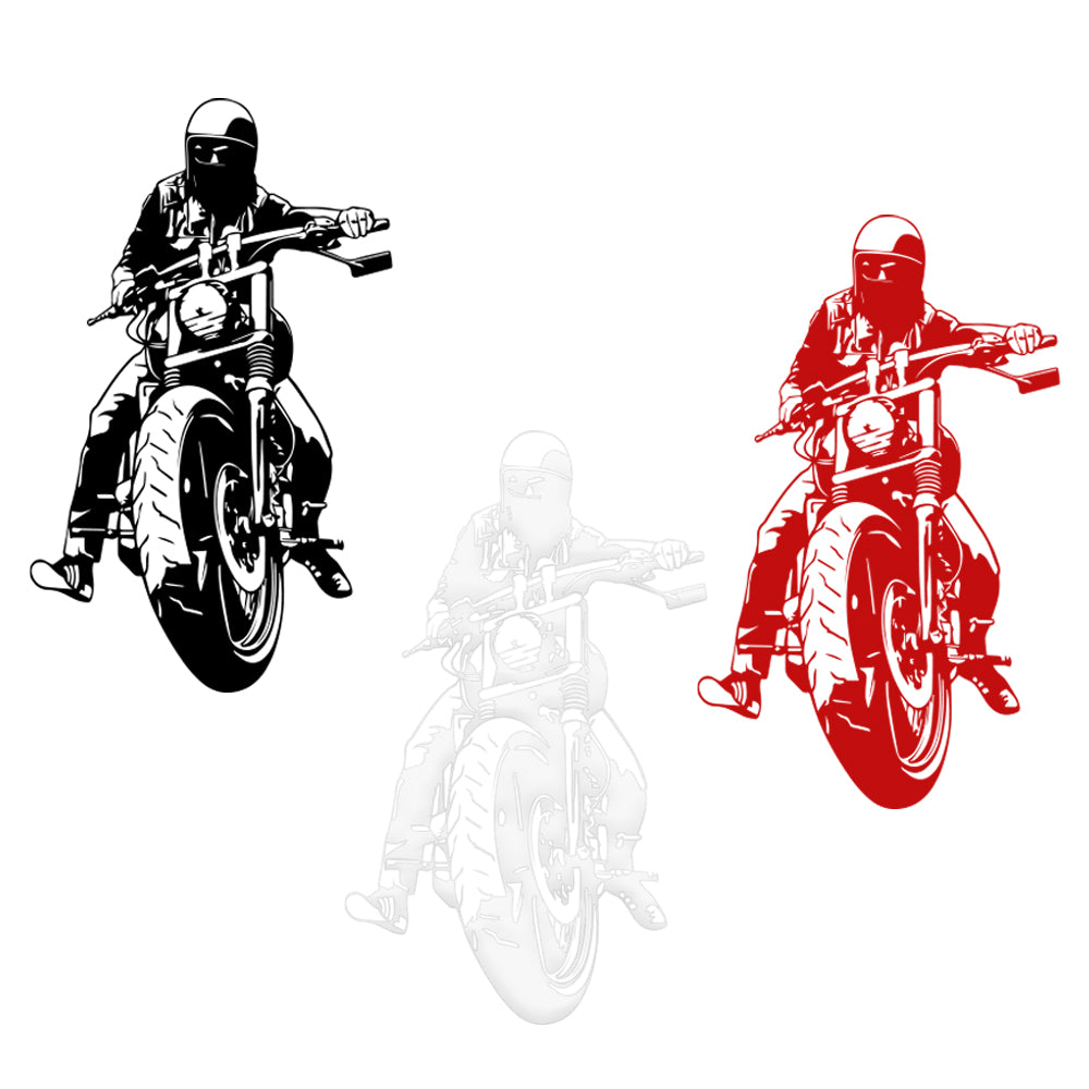 BIKER - Adesivo murale wall sticker in vinile 55x90 cm Colore: bianco