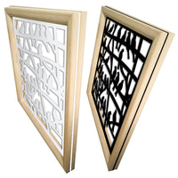 BIRDS - Moduli Decorativi in Legno e PVC Misura: 73x73 cm, Colore: bianco