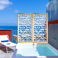 BIRDS - Moduli Decorativi in Legno e PVC Misura: 47x94 cm, Colore: bianco