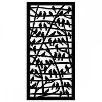 BIRDS - Pannello in PVC traforato - Parasole Colore: nero, Misura: 50x150 cm