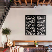 BIRDS - Pannello in PVC traforato - Parasole Colore: nero, Misura: 50x150 cm