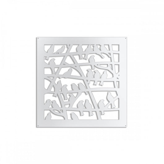 BIRDS - Pannello in PVC traforato - Parasole Misura: 98x98 cm, Colore: bianco