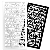 BIRDS - Pannello in PVC traforato - Parasole Colore: nero, Misura: 50x150 cm