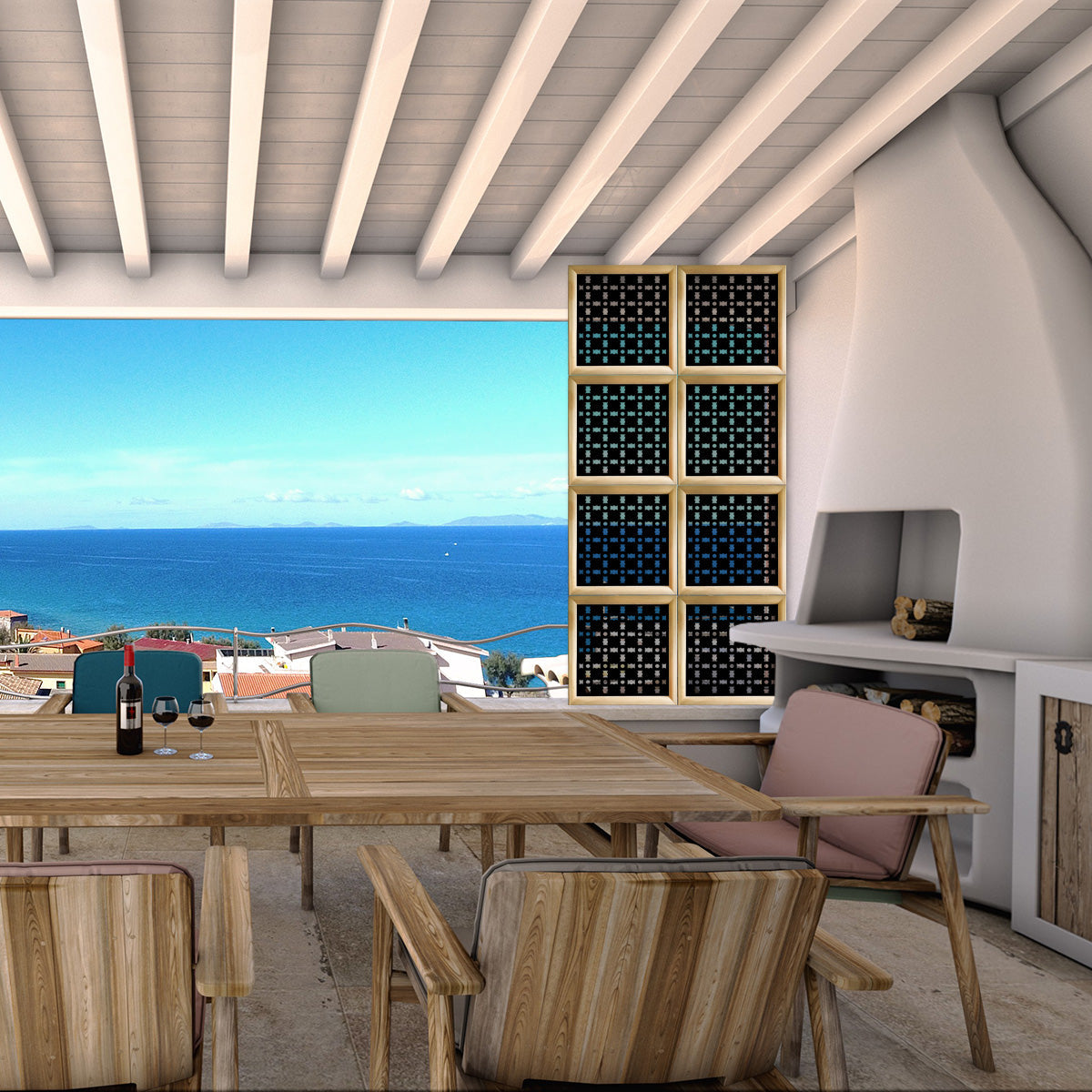 BISCUIT - Moduli Decorativi in Legno e PVC Misura: 73x73 cm, Colore: nero