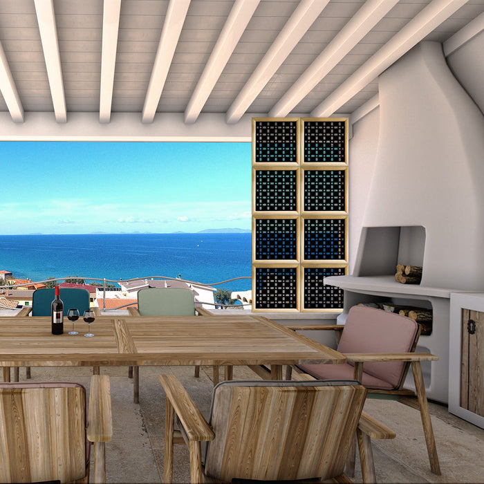 BISCUIT - Moduli Decorativi in Legno e PVC Misura: 73x73 cm, Colore: nero