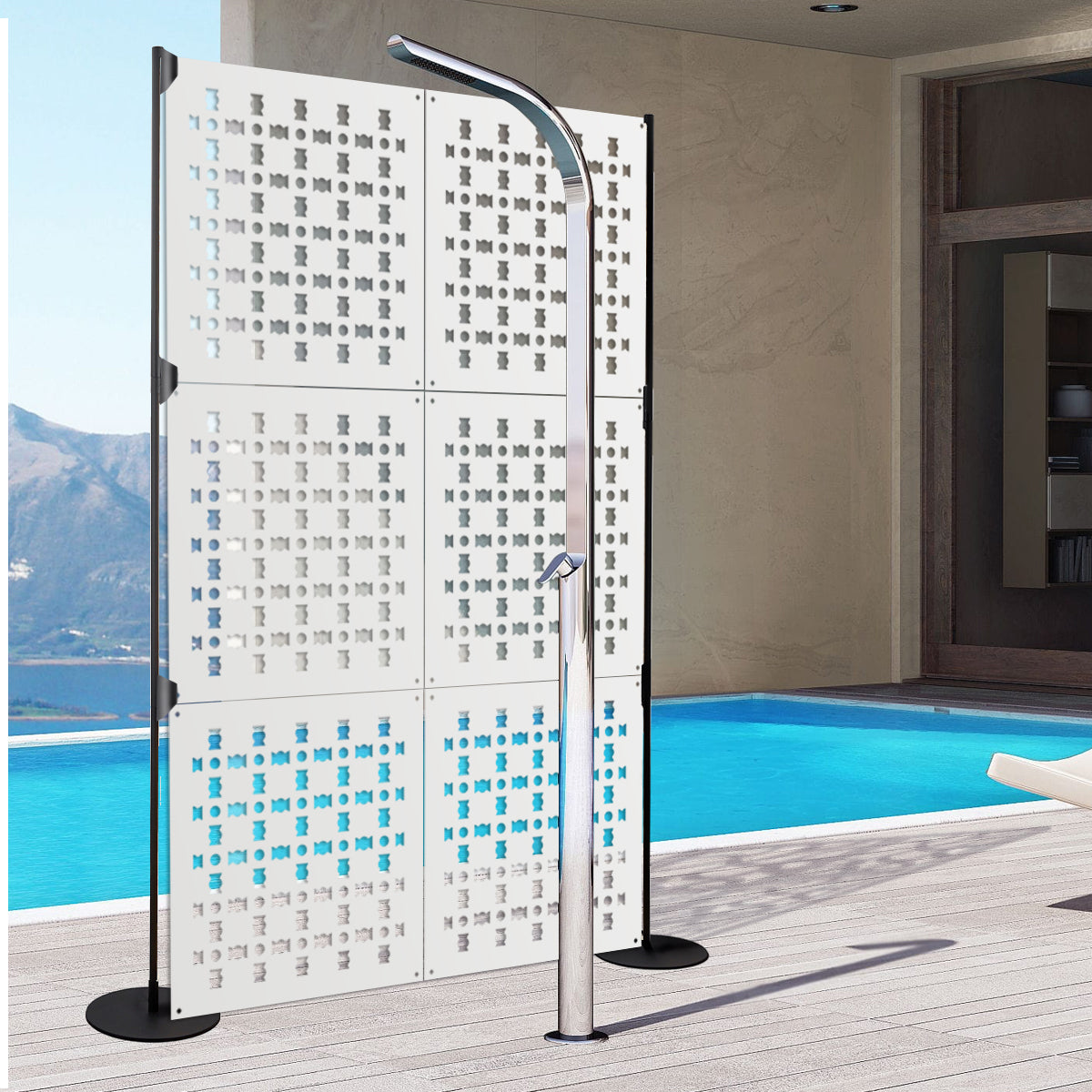 BISCUIT - Pannello in PVC traforato - Parasole Colore: bianco, Misura: 73x73 cm