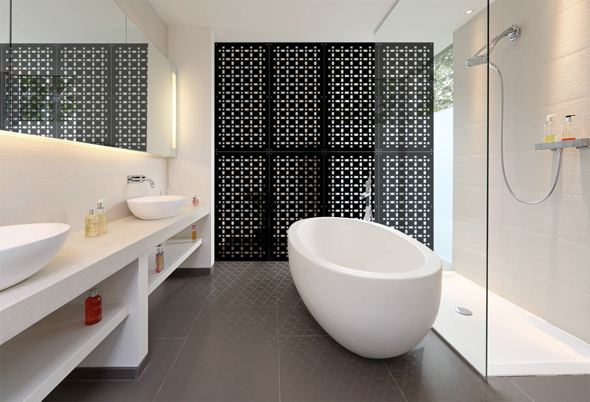 BISCUIT - Pannello in PVC traforato - Parasole Misura: 73x148 cm, Colore: nero