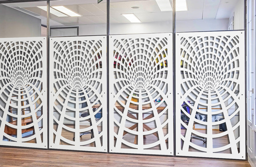 BLACK HOLE - Pannello in PVC traforato - Parasole Colore: bianco, Misura: 50x150 cm