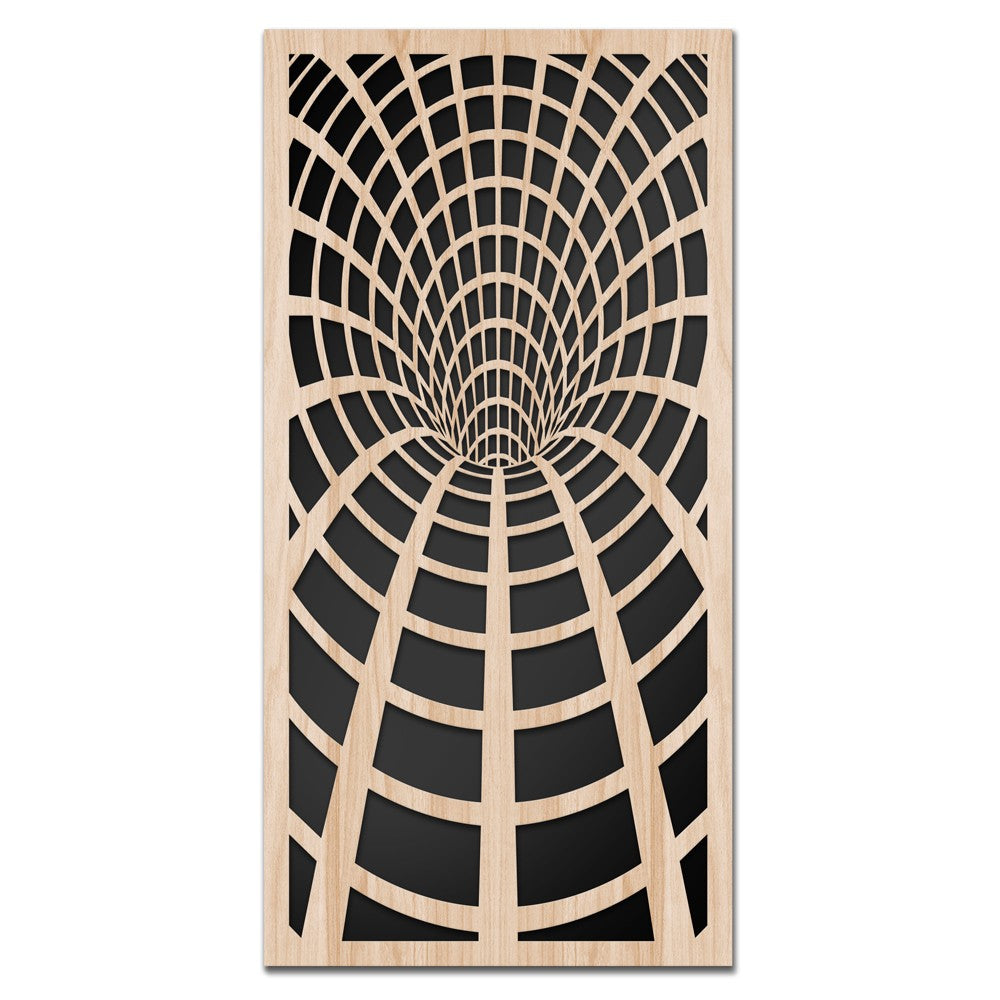 BLACK HOLE - Quadro arredo LASERCUT composito Legno e PVC Misura: 50x100 cm