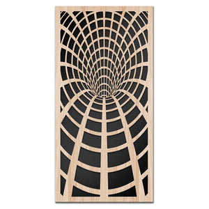 BLACK HOLE - Quadro arredo LASERCUT composito Legno e PVC Misura: 50x100 cm